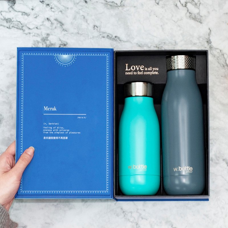 wbottle 保溫瓶情人節禮盒情侶禮物套裝304不銹鋼雙層真空泡茶杯 - 保溫瓶/保溫杯 - 不鏽鋼 多色