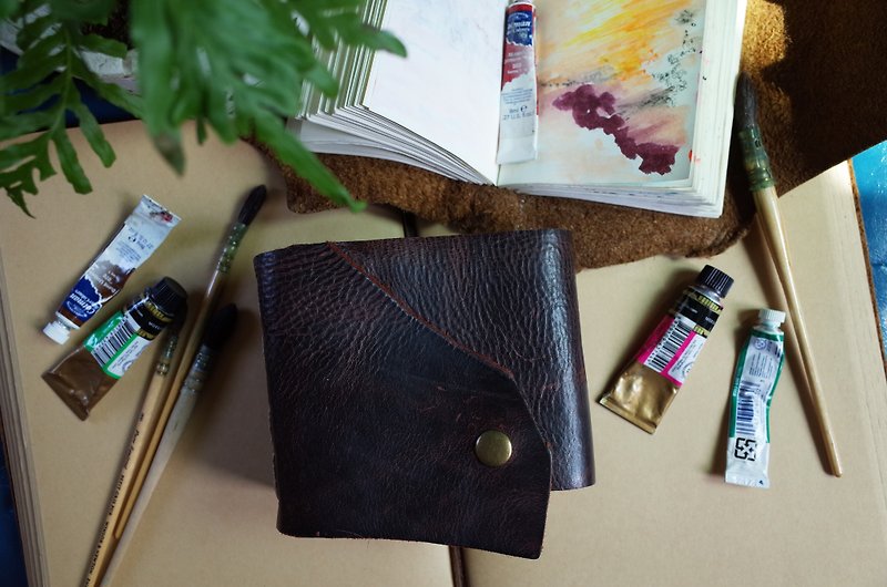 [Portable Collector's Edition] Thread-bound leather handmade book. Codex. Journal. Sketchbook. N067. - Notebooks & Journals - Genuine Leather Brown