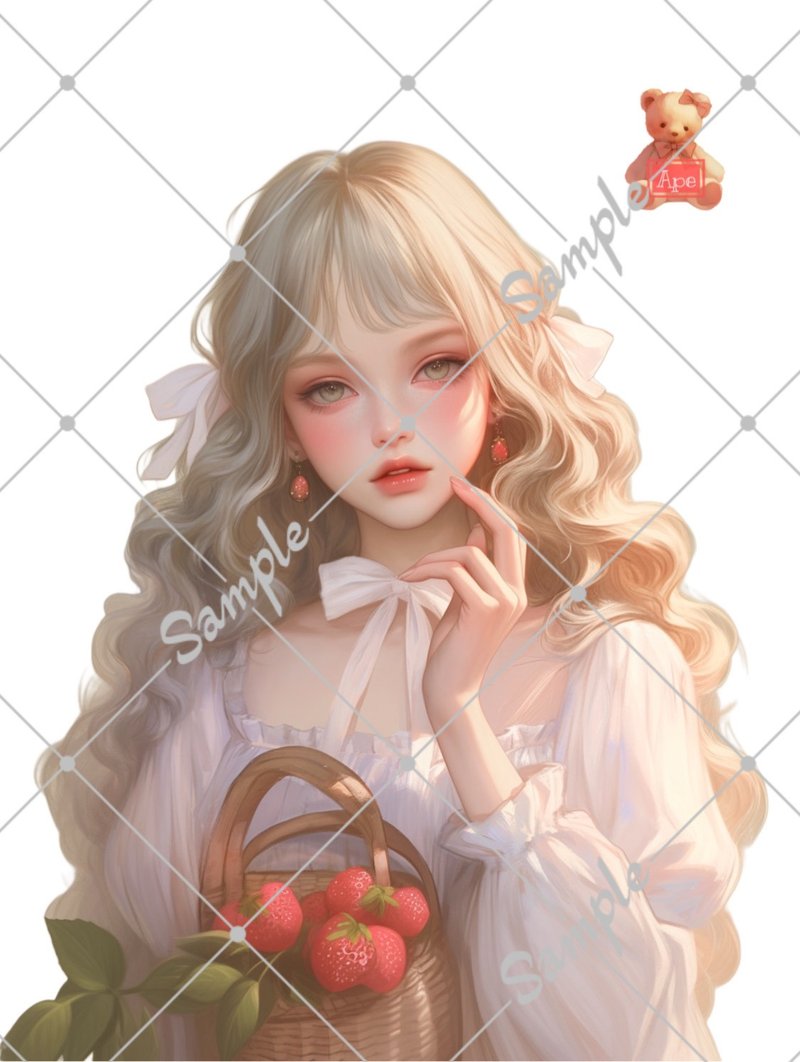 Original character stickers, decorative stickers, 5 pieces - สติกเกอร์ - กระดาษ 