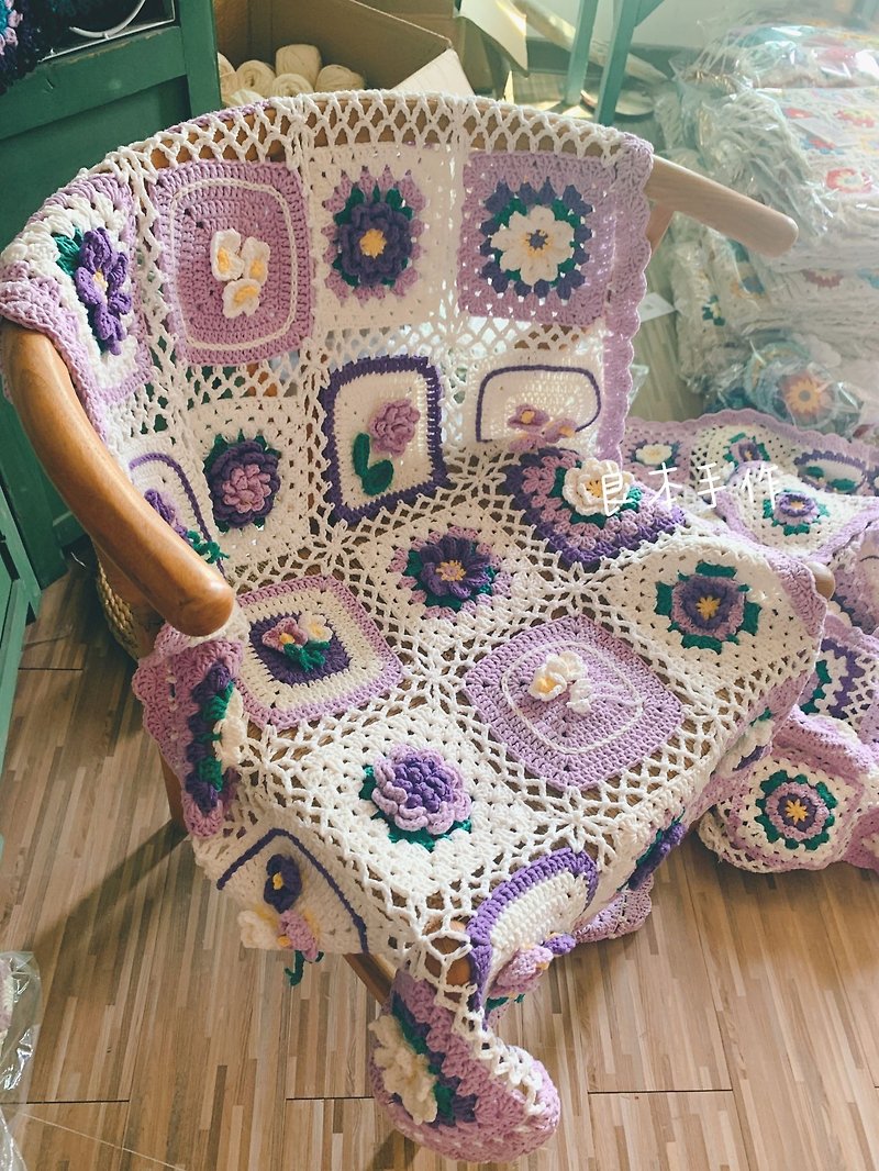Wisteria blanket sofa blanket finished product - ผ้าห่ม - ผ้าฝ้าย/ผ้าลินิน 