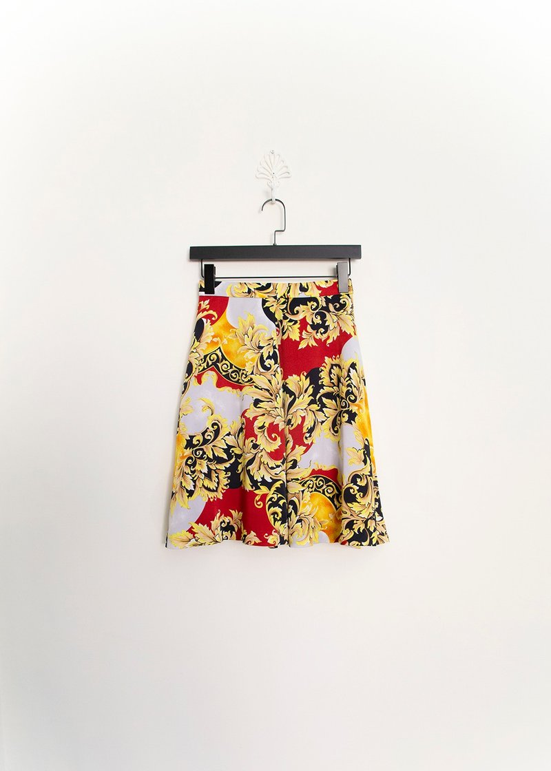 BANANA FLYIN' vintage Baroque scarf vintage skirt 25 waist - กระโปรง - วัสดุอื่นๆ 