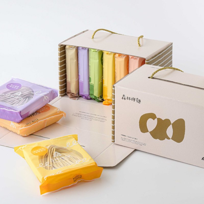 [Forest Pasta] Mid-Autumn Festival Gift Box Limited-Forest Warm Sun Gift Box (6 packs of noodles) - บะหมี่ - อาหารสด หลากหลายสี