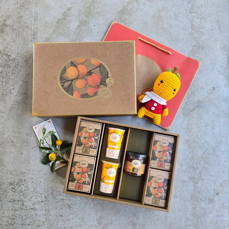 New Year Ju Feng Gift Box L28 (Kumquat series + Kumquat C-jelly + optional combination) - with carrying bag - เค้กและของหวาน - อาหารสด 