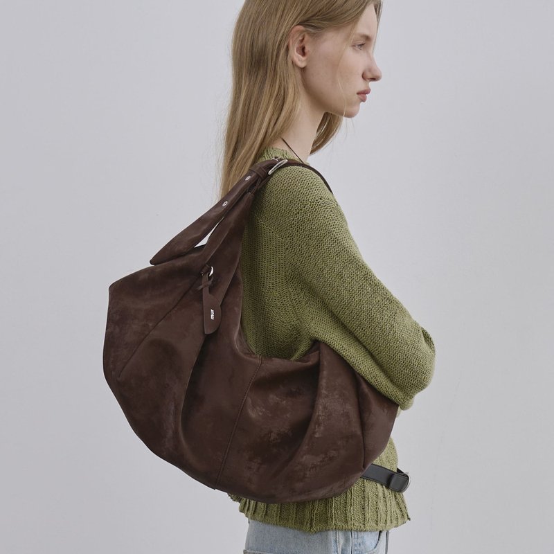 韓國製 MUR Romi hobo bag 手袋/單肩包/上肩袋/手提袋 Dk Browwn - 側背包/斜背包 - 環保材質 