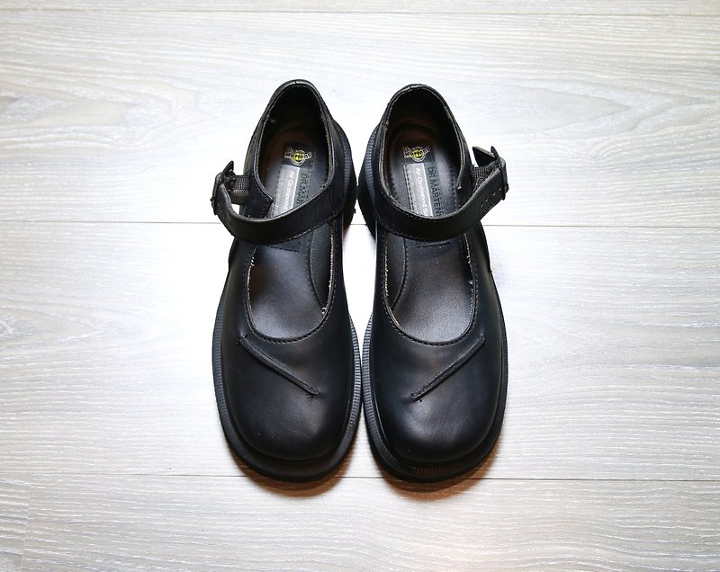 Back to Green 馬汀 英國製厚底娃娃鞋 vintage shoes SE37 - 芭蕾舞鞋/平底鞋 - 真皮 