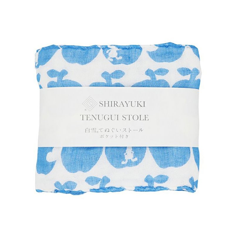 京友禪染Cooling Scarf Towel / 白雪公主 藍色 - 餐桌布/桌巾/餐墊 - 棉．麻 藍色