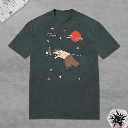 Smoden Design 斯登設計 柴犬 T恤 醉在日月星辰