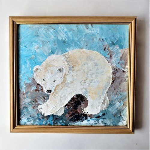 シロクマの原画, シロクマの原画, クマの絵 - ショップ Artpainting ウォールデコ・壁紙 - Pinkoi