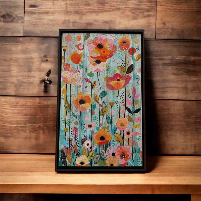 莫待無花-彼方恩卉【壁虎拼圖】 - 擺飾/家飾品 - 木頭 紅色