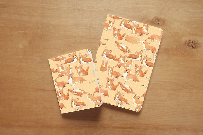 Notebook set : Corgi in Snow (set of 2) - Notebooks & Journals - Paper Orange