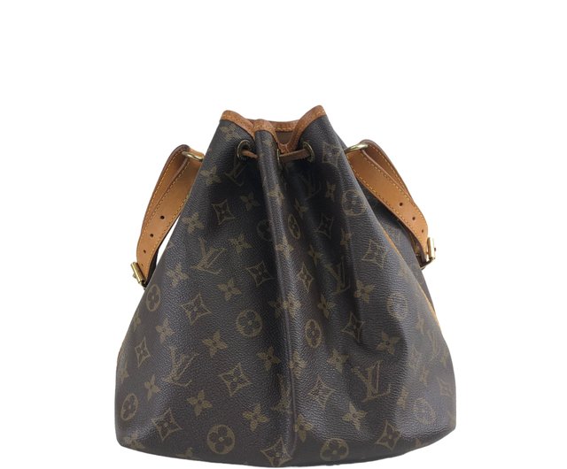 日本直送 名牌中古包 】LOUIS VUITTON ルイヴィトン モノグラム ハンドバッグ ブラウン レザー プチノエ 巾着 M42226  f2gek2 - ショップ VintageShop solo ショルダーバッグ - Pinkoi