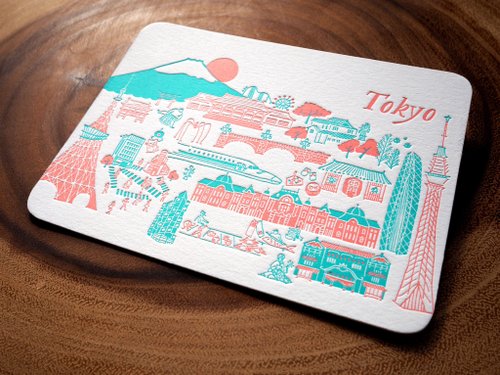 ditto ditto 旅遊活版印刷明信片-東京