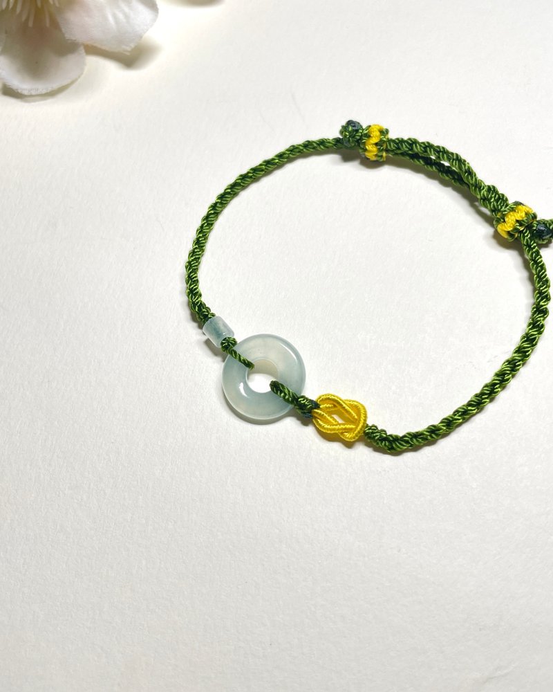 Bingqing Donut Jade Bracelet - สร้อยข้อมือ - หยก สีเขียว