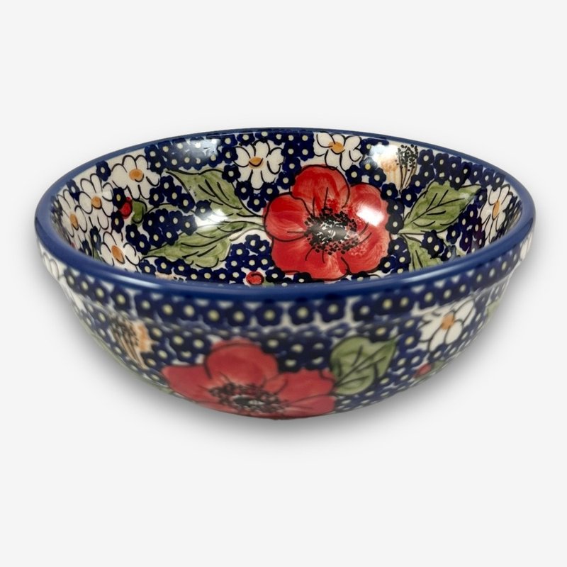 Polish hand-painted pottery-rice bowl 15cm quiet red series designer model - Bowls - Pottery Multicolor