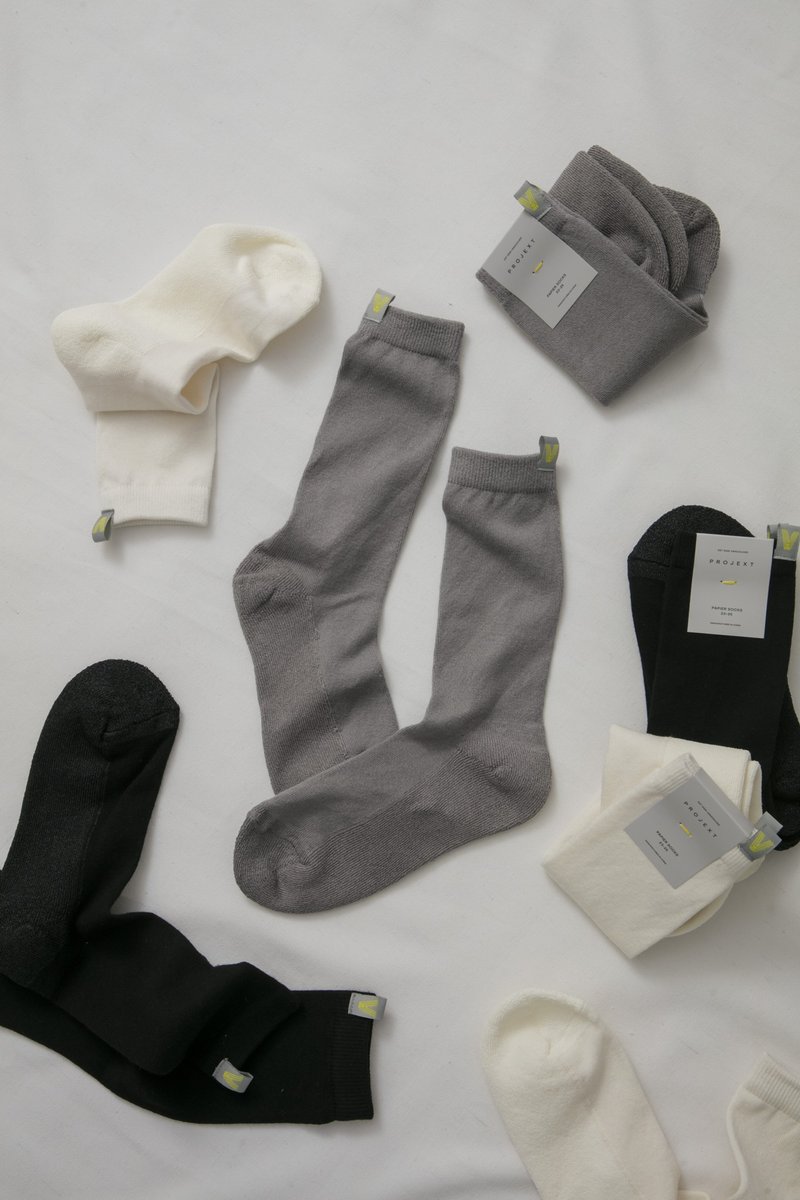 防臭抑菌、透氣舒適 休閒和紙襪組合 Papier Crew Socks Bundle - 襪子 - 棉．麻 多色