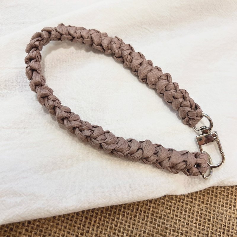 Braided mobile phone lanyard-raffia [lotus root purple]-short rope/wrist lanyard/waterproof material/exchange gift - Lanyards & Straps - Paper 