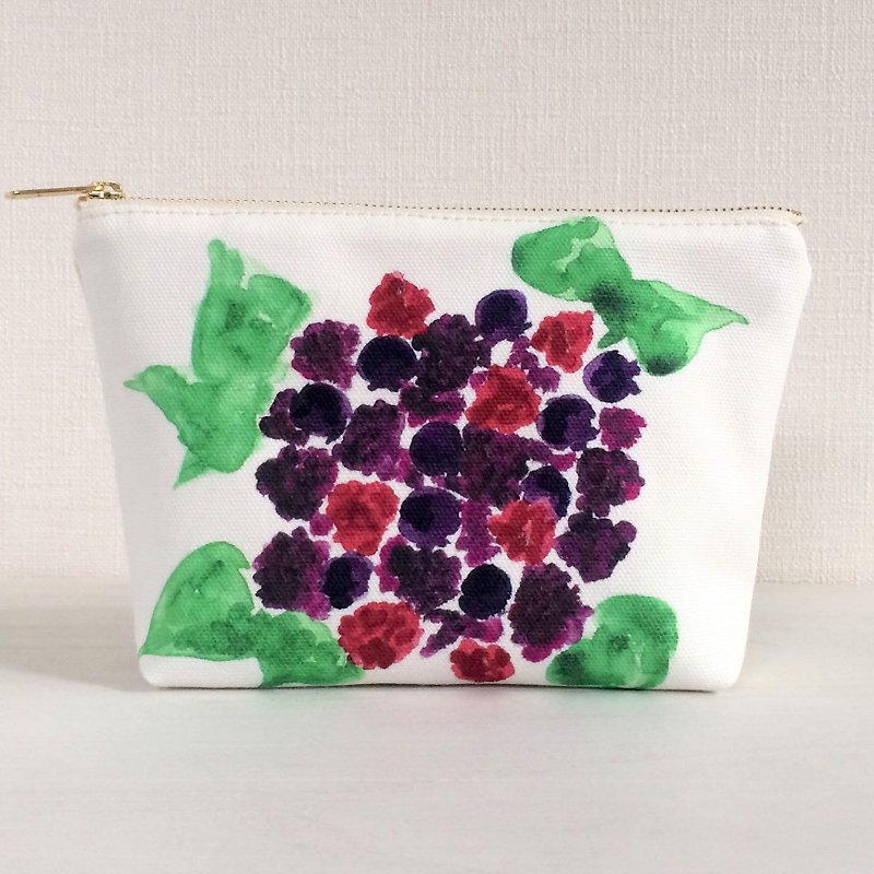 Fruit garden gusseted pouch Mix berry - กระเป๋าเครื่องสำอาง - ผ้าฝ้าย/ผ้าลินิน สีม่วง
