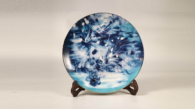 Theme Floral 藍海飛藍  藍白 - 盤子/餐盤 - 陶 多色