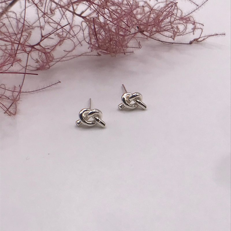 同心結耳環 - 耳環/耳夾/耳骨夾 - 純銀 
