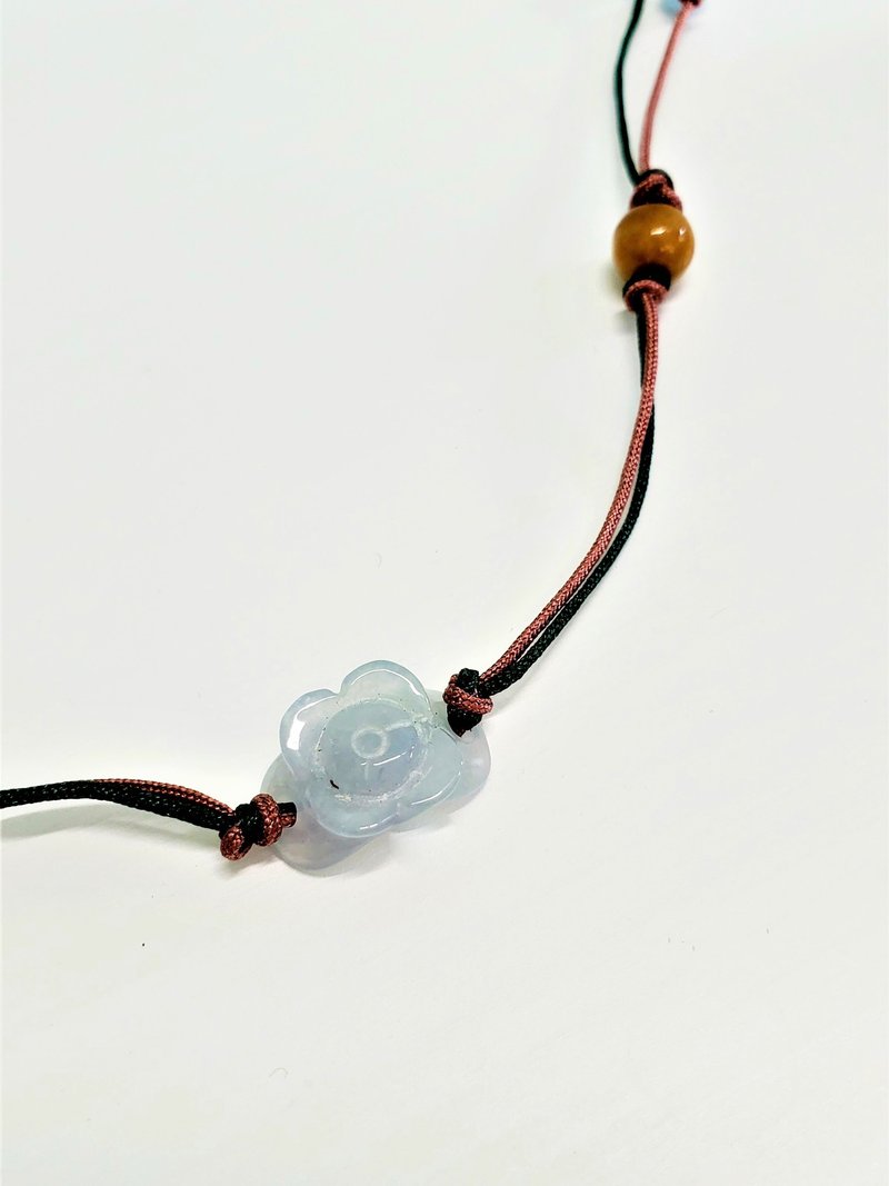 天然薰衣草色翡翠吊墜項鍊 (花卉主題) (附電子證書) - 項鍊 - 寶石 