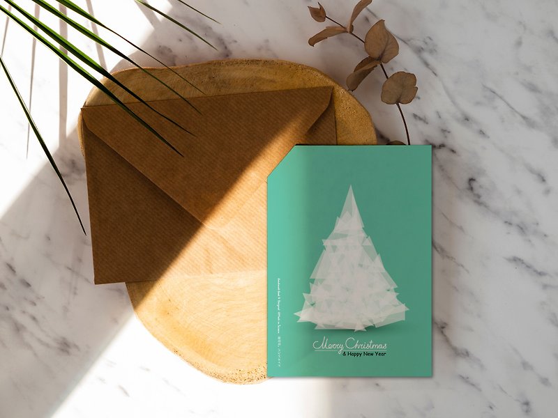 グリーンマカロンクリスマスツリー[CM17105]ロココイチゴウェルキンポストカードクリスマスカード - カード・はがき - 紙 