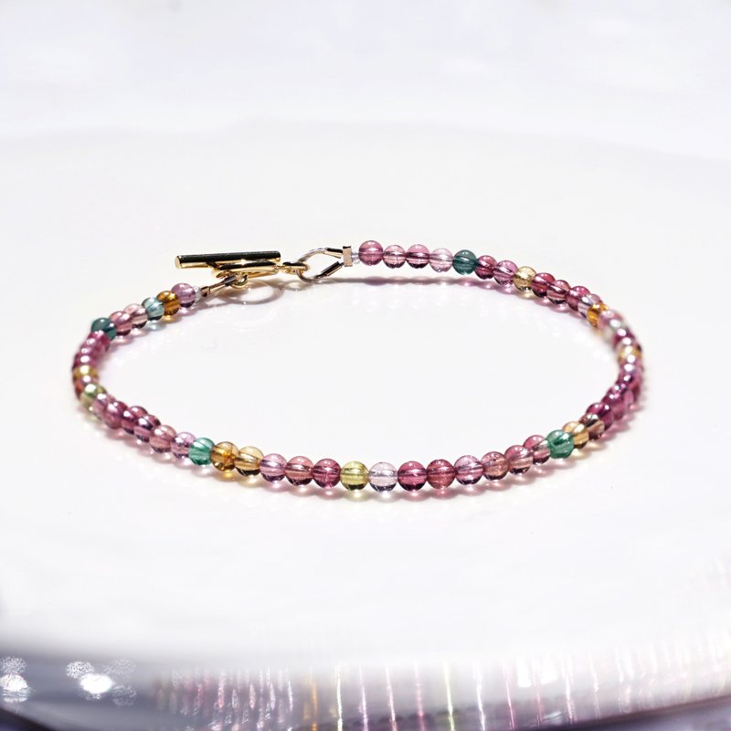 マルチカラートルマリンによるオーロラのブレスレット　Aurelia - 手鍊/手環 - 寶石 多色