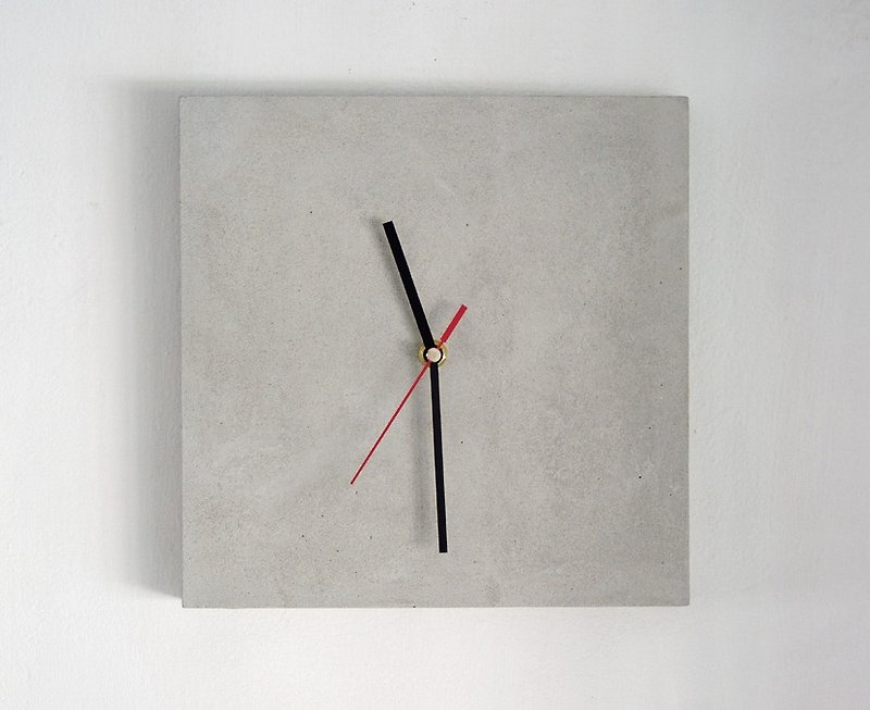 Minimalist cement small square clock - นาฬิกา - ปูน สีเทา