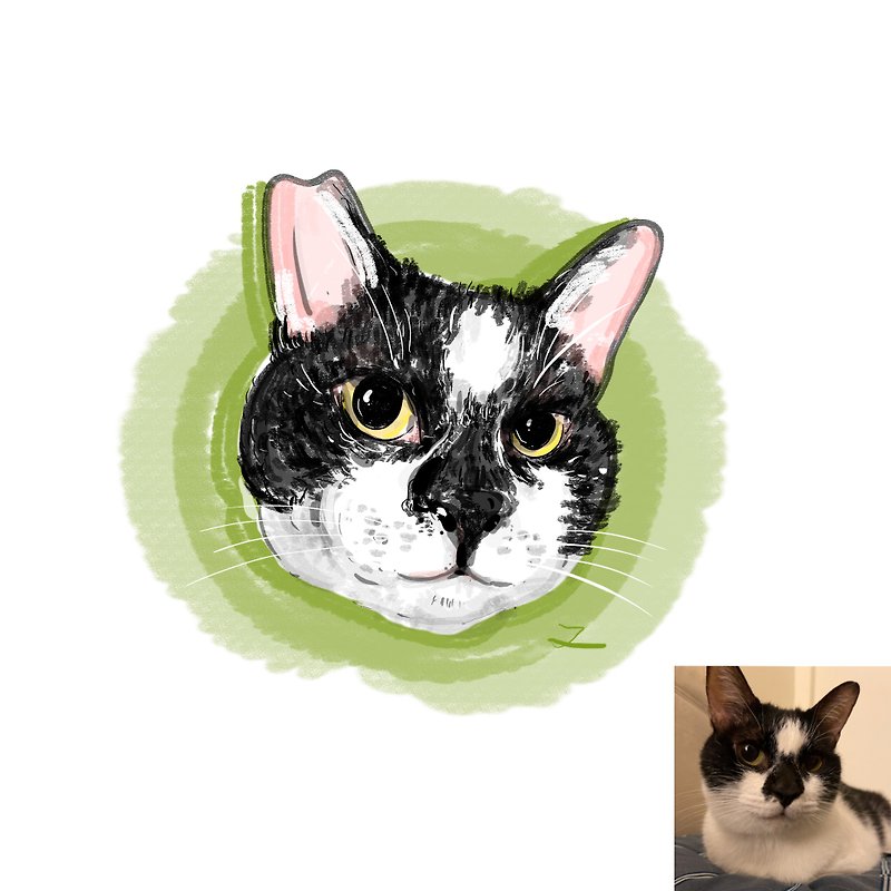 （カスタム必須）手描きの猫/ペットの描画/カスタム描画（元のファイルを除く） - 似顔絵 - その他の素材 