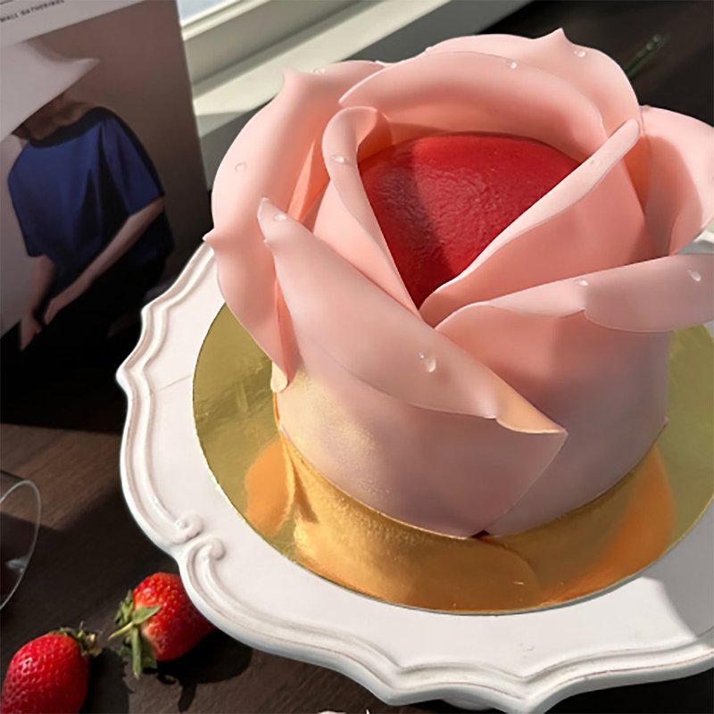 [Fabu Sweet] Top Rose Cake 850g (shipping included) - Cake & Desserts - Fresh Ingredients White