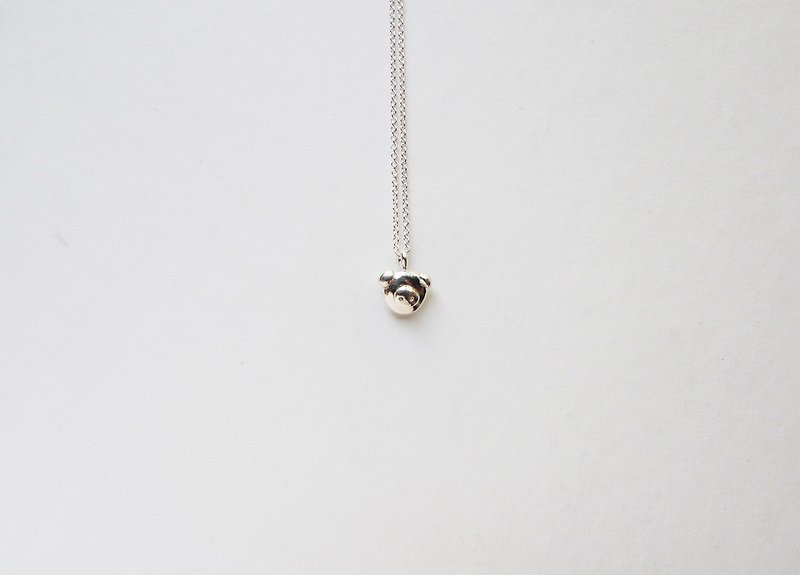 Mini piggy sterling silver necklace - สร้อยคอ - โลหะ สีเงิน