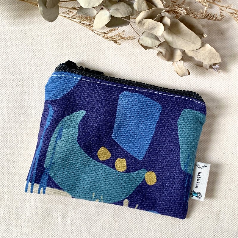 月霞下的精靈 藍 - 零錢包 | 海柏手作 - 零錢包/小錢包 - 棉．麻 藍色