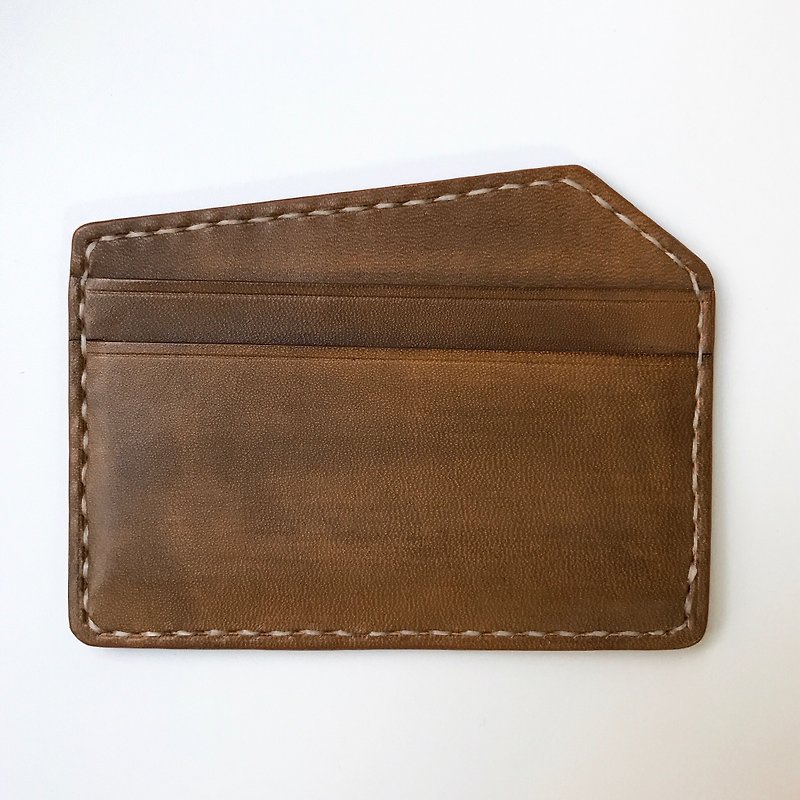 Leather Card Holder - ID & Badge Holders - Genuine Leather Brown