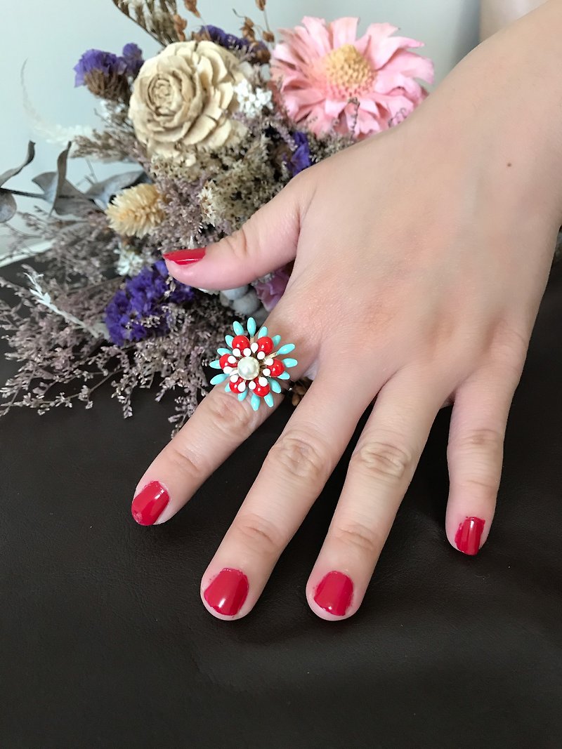 Hedy Harty Flower Ring - แหวนทั่วไป - โลหะ สีแดง