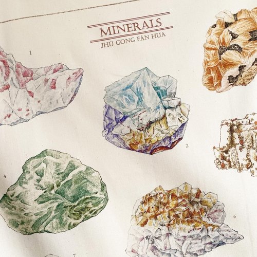 夏の鉱石イラスト掛け布 - ショップ JhuGongFanHua ポスター・絵 - Pinkoi
