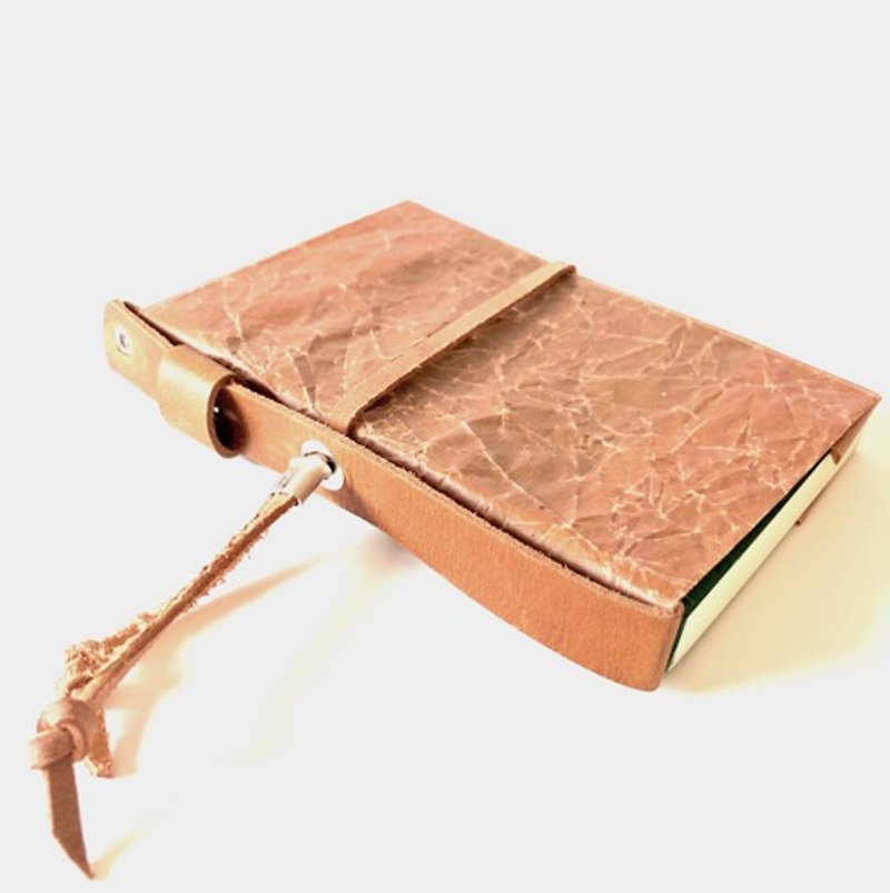 Waxed paper ➕ Genuine leather book size book cover - Notebooks & Journals - Genuine Leather 