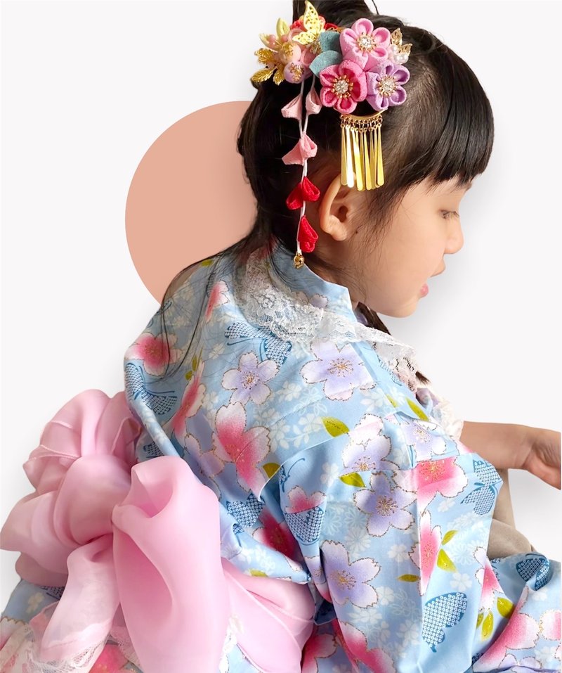 蝴蝶和服頭飾套裝つまみ細工 髪飾り  和装 成人式 - 髮夾/髮圈 - 其他人造纖維 粉紅色