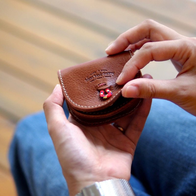 Japanese sweet pocket vegetable tanned cowhide coin purse Made in Japan by Harvest label - กระเป๋าสตางค์ - หนังแท้ 