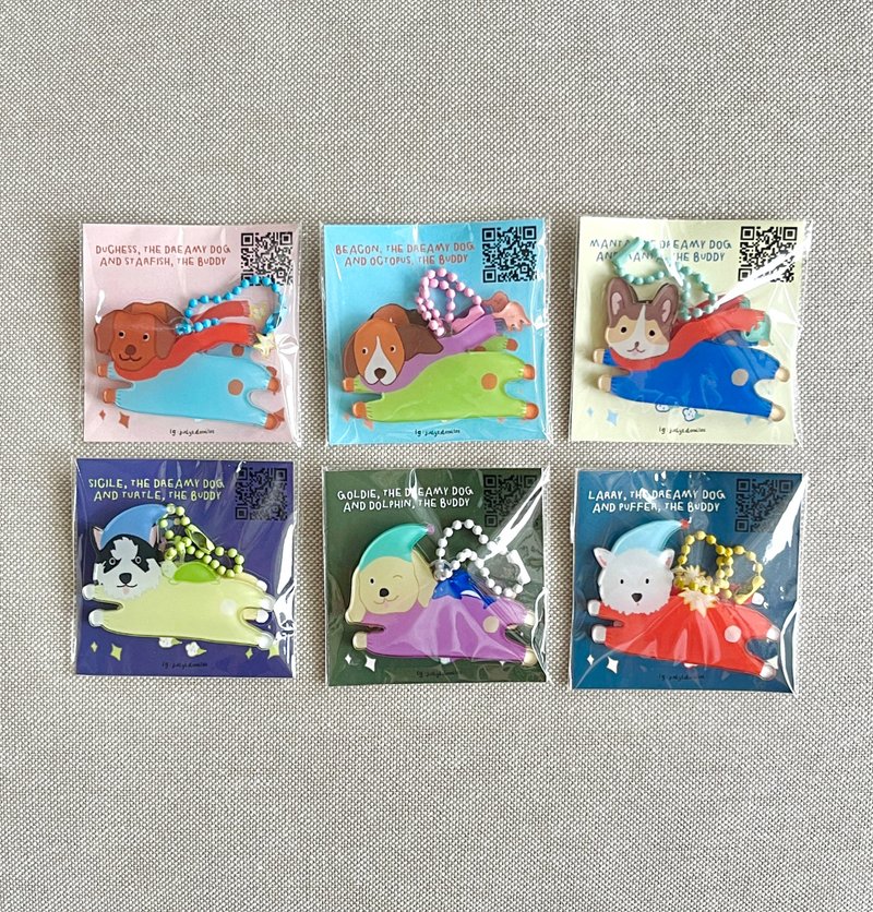 Dog acrylic keychain for animal lover - 吊飾/掛飾 - 壓克力 多色