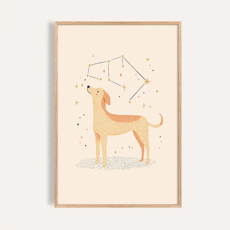 天狼星的願望 Starry Canis / 童話系列動物星座插畫 - 海報/掛畫/掛布 - 紙 