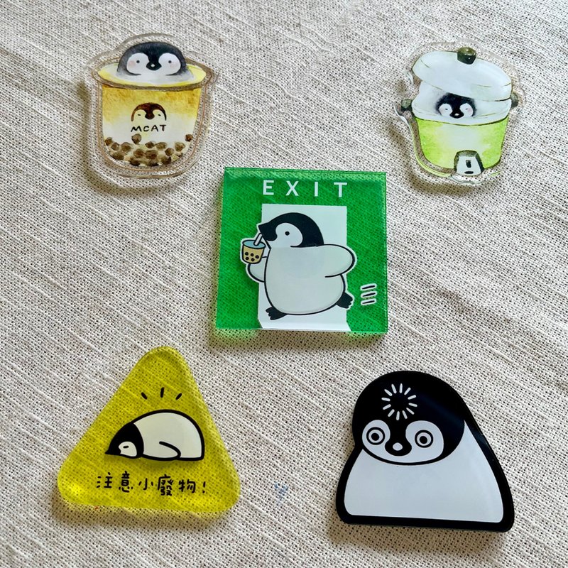 小廢物企鵝 冰箱貼 磁鐵 - 磁鐵 - 塑膠 多色