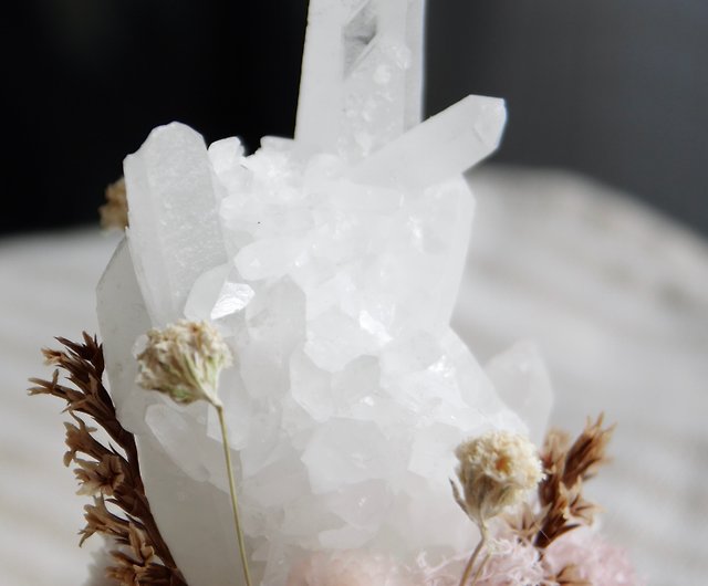天然水晶装飾品-霧の白い水晶クラスター - ショップ starriver 置物