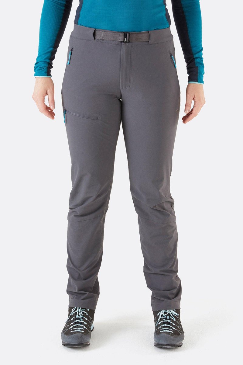 [RAB] Incline AS Pants Wmns windproof and water-repellent soft shell trousers for women, graphite gray - กางเกงวอร์มผู้หญิง - เส้นใยสังเคราะห์ สีเทา