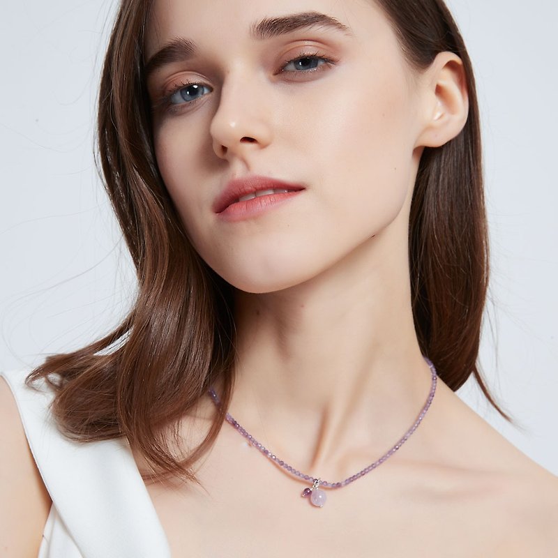 Amethyst,  Lavender Amethyst , 925 Sterling Silver Findings Necklace - Necklaces - Crystal Orange