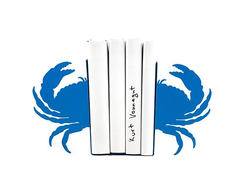 Design Atelier Article Sea Bookends-Crab light blue-unique, stylish decor book holders // Free shipping