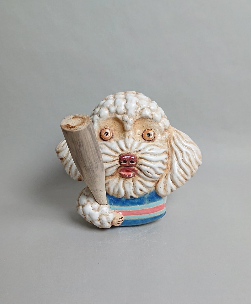 Poodle Diffuser 02 (Handmade Pottery) - Fragrances - Pottery White