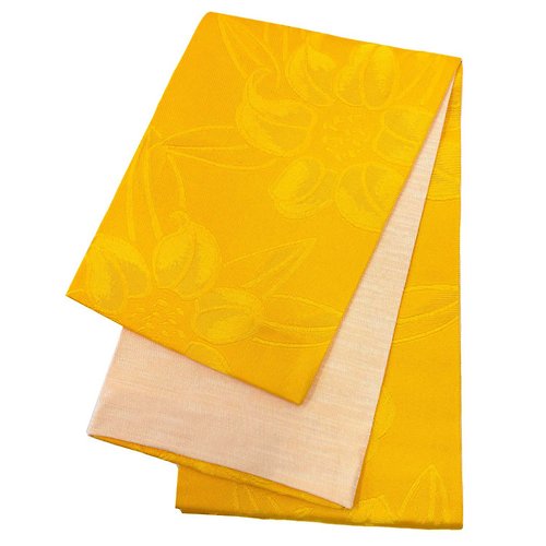 fuukakimono 女性 腰封 和服腰帶 小袋帯 半幅帯 日本製 黄色 02
