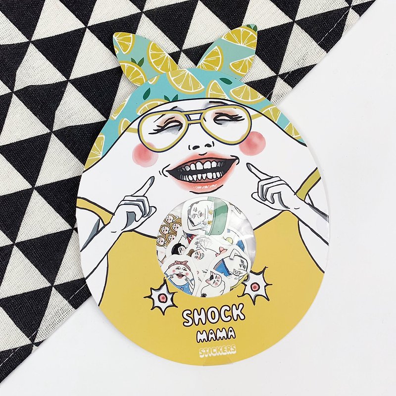 Smiling Eggheads stickers set / 25 pics - สติกเกอร์ - กระดาษ สีเหลือง
