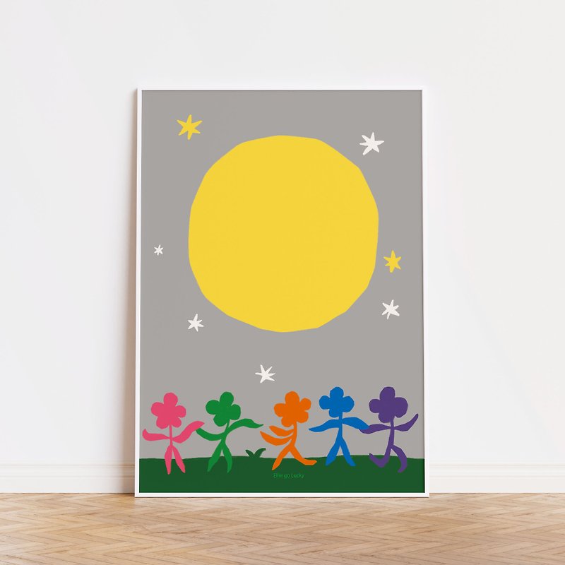 Art print/ Full Moon / Illustration poster A3,A2 - Posters - Paper 
