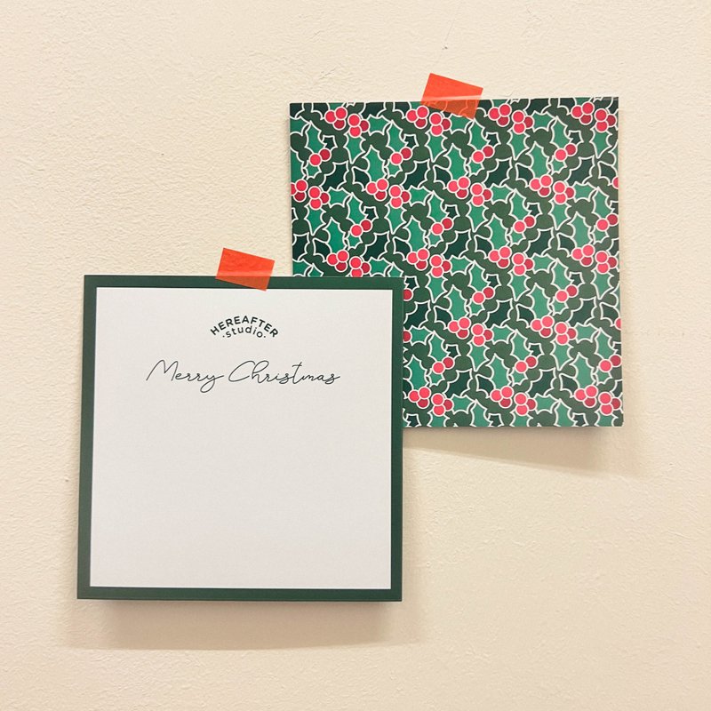 【聖誕卡】Christmas Wreath - 卡片/明信片 - 紙 綠色