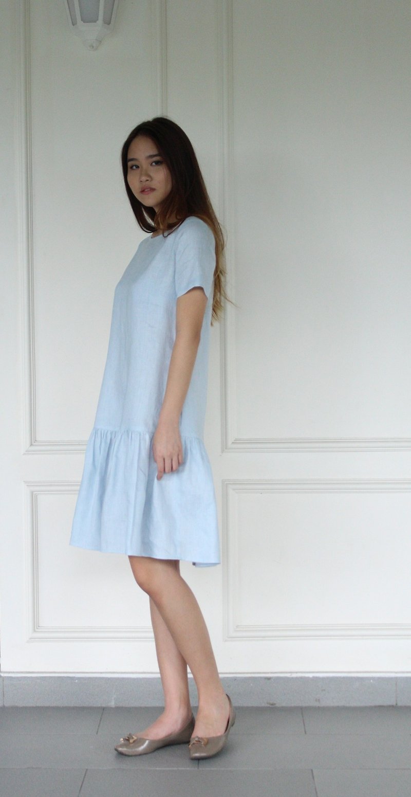 linen dress / women clothing / casual linen dress / natural linen dress E44D - ชุดเดรส - ลินิน 